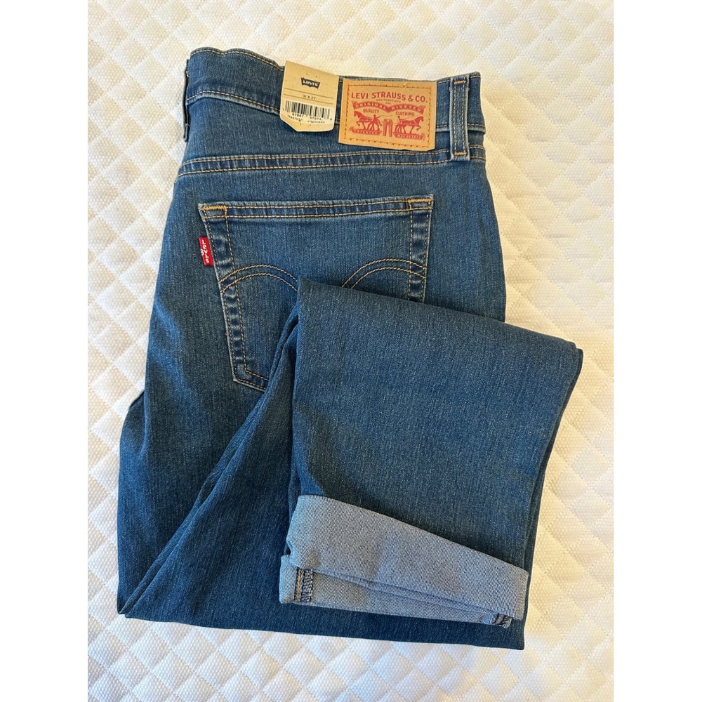Levis Boyfriend Jeans Womens 31x27 Medium Wash Stretch Denim New
